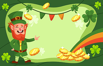 Whimsical leprechaun, Irish folklore, Four-leaf clover, Pot of gold HD wallpaper