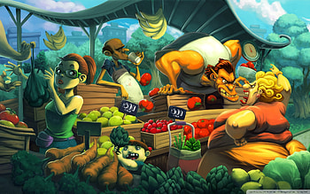 Market, 1920x1200, animated, , funny HD wallpaper