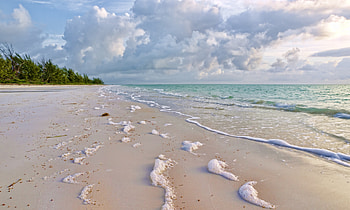 Nature, Sea, Clouds, Sand, Wet, Foam, Surf, Whisper HD wallpaper