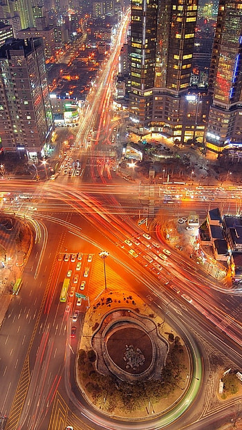 Seoul, Timelapse , Urban roads, Stunning visuals HD phone wallpaper