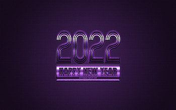 2022 New Year, 2022 purple background, 2022 concepts, Happy New Year 2022, purple carbon texture, purple background HD wallpaper