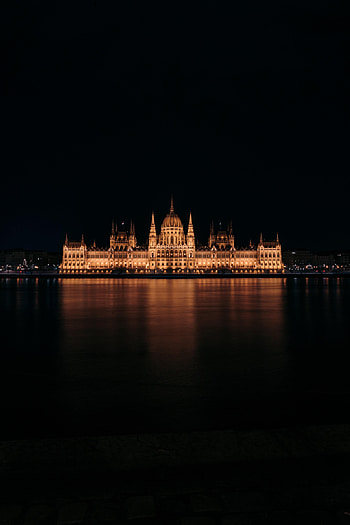 Cities, Night, Architecture, Building, Budapest, Residence HD phone wallpaper