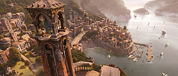 The Belltower, fantasy, city, fantasy city HD wallpaper
