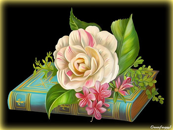 BOOK WITH FLOWERS, BOOK, FLOWERS, CREATION, ABSTRACT HD wallpaper