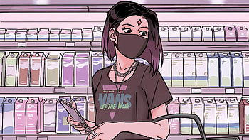 Grocery Shopping Girl , artist, artwork, digital-art HD wallpaper