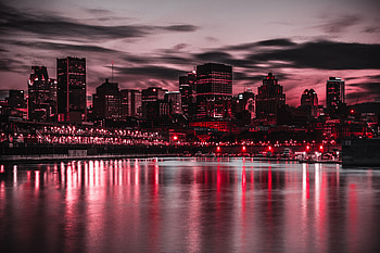 Cities, Night, Building, Shore, Bank, Night City, City Lights HD wallpaper