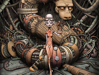 Robotics, snake, girl, robo, repair HD wallpaper