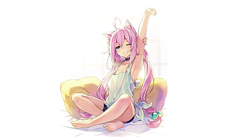 Nekomiya hinata, anime girl, virtual youtuber HD wallpaper