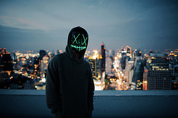 City, Dark, Glow, Mask, Anonymous, Hoodie, Hoodies, Hood HD wallpaper