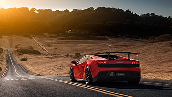 Lamborghini Gallardo supercar, LP570-4 Super Trofeo, Autumn landscape, cars HD wallpaper