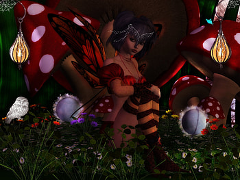 Fairy, fantasy, 3d, forest HD wallpaper