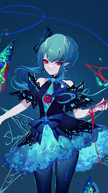 Aqua Enchantress — Blue-Haired Anime Girl , blue hair, Anime, girl, anime girl HD phone wallpaper