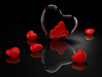 Crystal Hearts , valentine-day, heart, love HD wallpaper