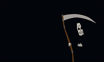 Grim Reaper Minimal , grim-reaper, death, skull, artist, artwork, digital-art, minimalist, black HD wallpaper
