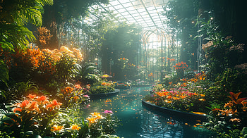 Solarpunk Serenity: of a Vibrant Flower Garden, Flower Garden, nature, plant HD wallpaper