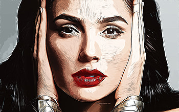Gal Gadot, , vector art, Gal Gadot drawing, creative art, Gal Gadot art, vector drawing, abstract portrait, Gal Gadot portrait HD wallpaper
