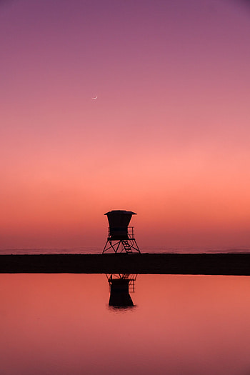 Twilight, Building, Reflection, Dark, Coast, Dusk HD phone wallpaper