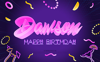 Happy Birtay Dawson, , Purple Party Background, Dawson, creative art, Happy Dawson birtay, Dawson name, Dawson Birtay, Birtay Party Background HD wallpaper