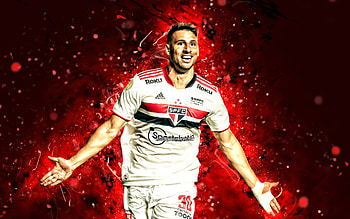 Jonathan Calleri, , red neon lights, Sao Paulo FC, argentinian footballers, SPFC, soccer, Brazilian Serie A, football, Brazil, Jonathan Calleri , Jonathan Calleri Sao Paulo FC HD wallpaper