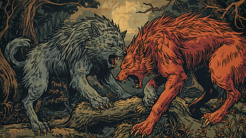 Lupercalia, wolf, fight HD wallpaper