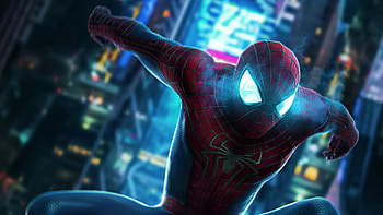 Spiderman Eyes Glowing, spiderman, superheroes, artwork, artstation HD wallpaper