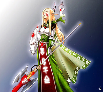Warhammer 40000 Dawn of War Eldars, biel tan, girl, eldar, farseer, eldars, dawn of war, warhammer 40000, warhammer, warhammer 40k, female HD wallpaper
