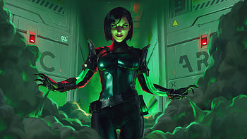 Green Eyes Viper Fog Background Valorant HD wallpaper