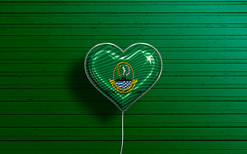 I Love West Java, , realistic balloons, green wooden background, Day of West Java, indonesian provinces, flag of West Java, Indonesia, balloon with flag, Provinces of Indonesia, West Java flag, West Java HD wallpaper