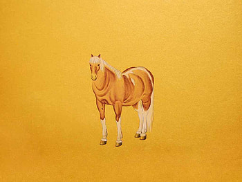 Horse, animal, drawing, yellow HD wallpaper