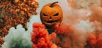 Pumpkin head man, smoke HD wallpaper