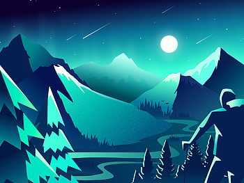 Mountain Scenery Minimalism, minimalist, minimalism, artist, artwork, digital-art, dribbble HD wallpaper