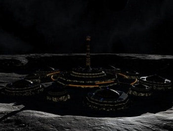 Alcazar, night, darkness, planet, crater, building HD wallpaper