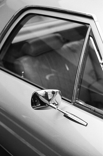 Cars, Car, Machine, Vintage, Grey, Bw, Chb, Mirror HD phone wallpaper