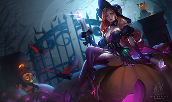 Halloween witch, karolina jedrzejak, halloween, fantasy, pumpkin, girl, dark, witch, hat, purple HD wallpaper