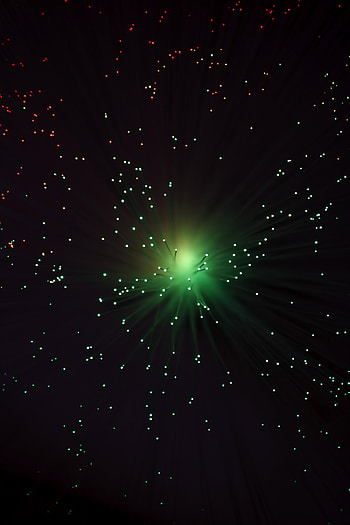 Optical, green spots, fiber, thread HD phone wallpaper