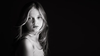 Girl, girl, Black & White, face HD wallpaper