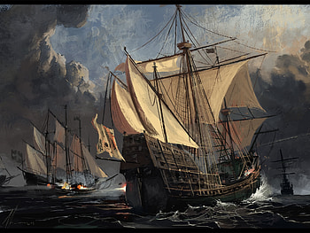 Ship, Fantasy HD wallpaper