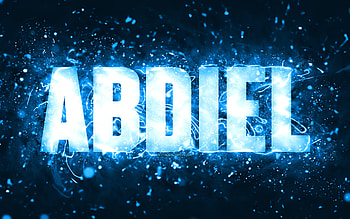 Happy Birtay Abdiel, , blue neon lights, Abdiel name, creative, Abdiel Happy Birtay, Abdiel Birtay, popular american male names, with Abdiel name, Abdiel HD wallpaper