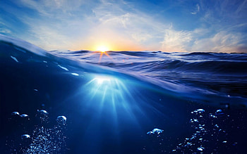 Little Bubbles In The Water, Ocean, Bubbles, Water, Little, Clouds, Sky HD wallpaper