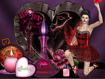 Fairy, hearts, abstract, fantasy HD wallpaper