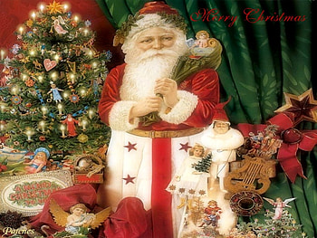 The night before Christmas, winter, holiday, snow, christmas, santa HD wallpaper