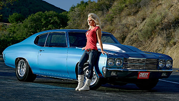 1970 Chevy Chevelle SS, Girls and Muscle Cars HD wallpaper