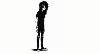 Emo Style Ultra, emo, Anime, Black & White, Black And White Anime HD wallpaper