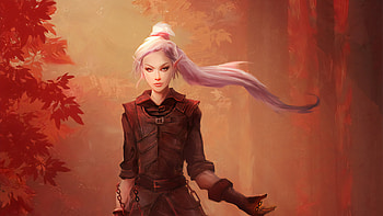 Long Ponytail Warrior Girl, warrior, artist, artwork, digital-art, deviantart HD wallpaper