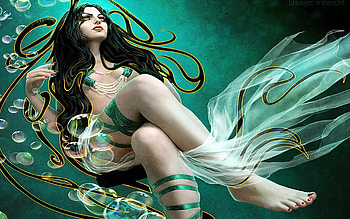 Fantasy girl, blue, summer, mermaid, fantasy, girl, luminos, legs, vara HD wallpaper