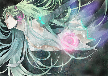 Hatsune Miku Append, colorful, awesome, heads, append, cute, vocaloid, beauty, nice, miku, vocaloids, hatsune, blue eyes, hatsune miku, twintail, blue hair, headset, beautiful, anime, pretty, cool, space, flowers, miku append HD wallpaper