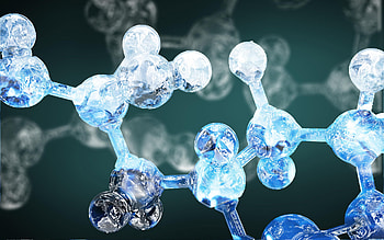 Molecules, blue, abstract, water, 3d HD wallpaper