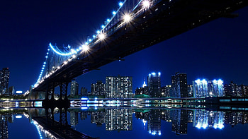 Late Night City Bridge View . Â« Â» HD wallpaper