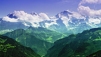 Beautiful Green Landscape, beautiful, green, landscape, tree, trees, sky, snow, nature HD wallpaper