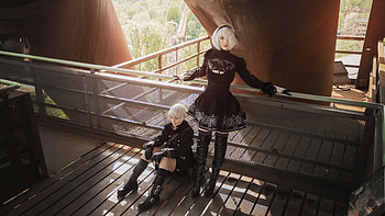 2b And 9s Nier Automata Cosplay , nier-automata, games, cosplay HD wallpaper